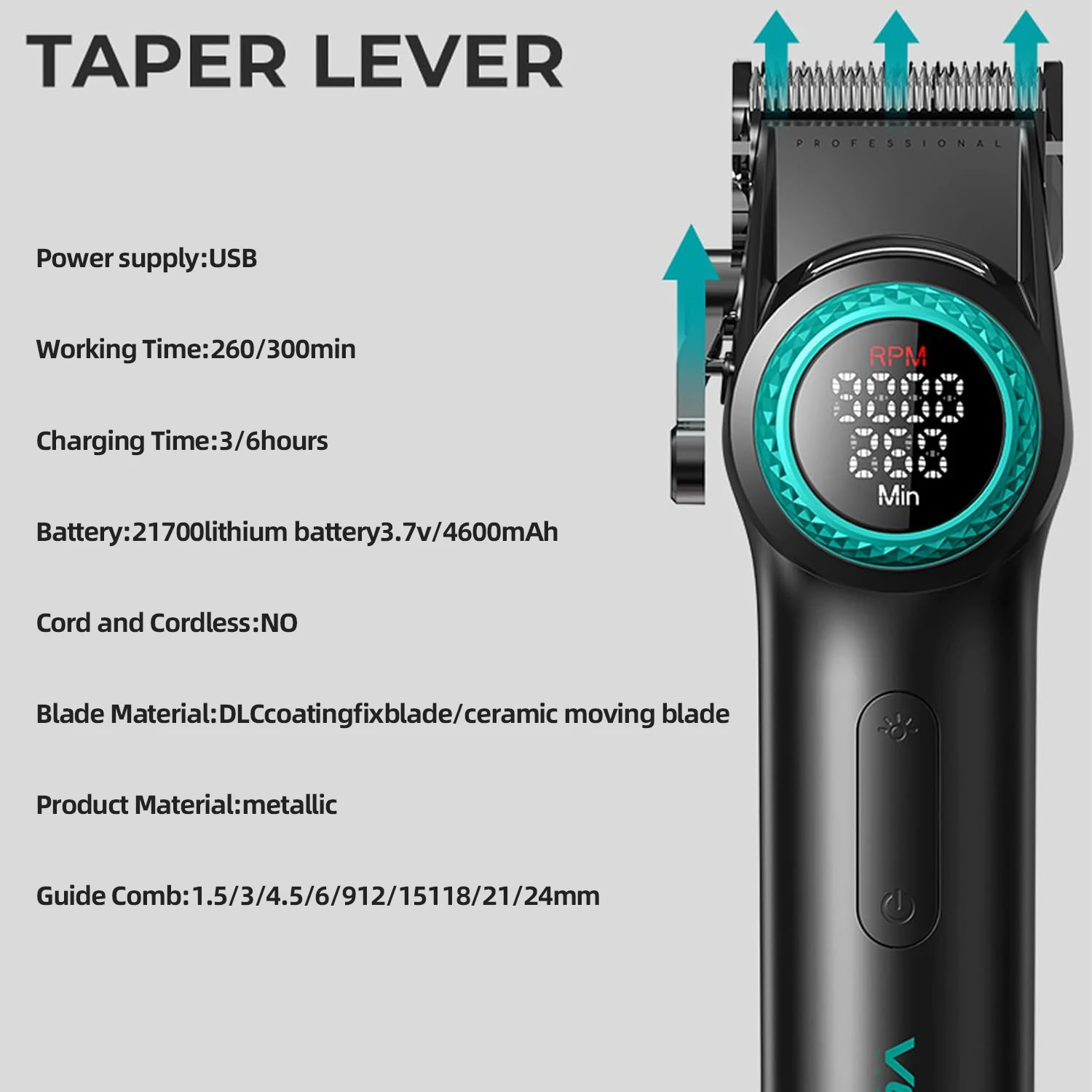 VGR 2PCS 4 In 1 Clippers Man Set 9000Rpm Barba Trimmer Professionale 001 977 Asciugacapelli Macchina Per Capelli Per Uomo Set Completo