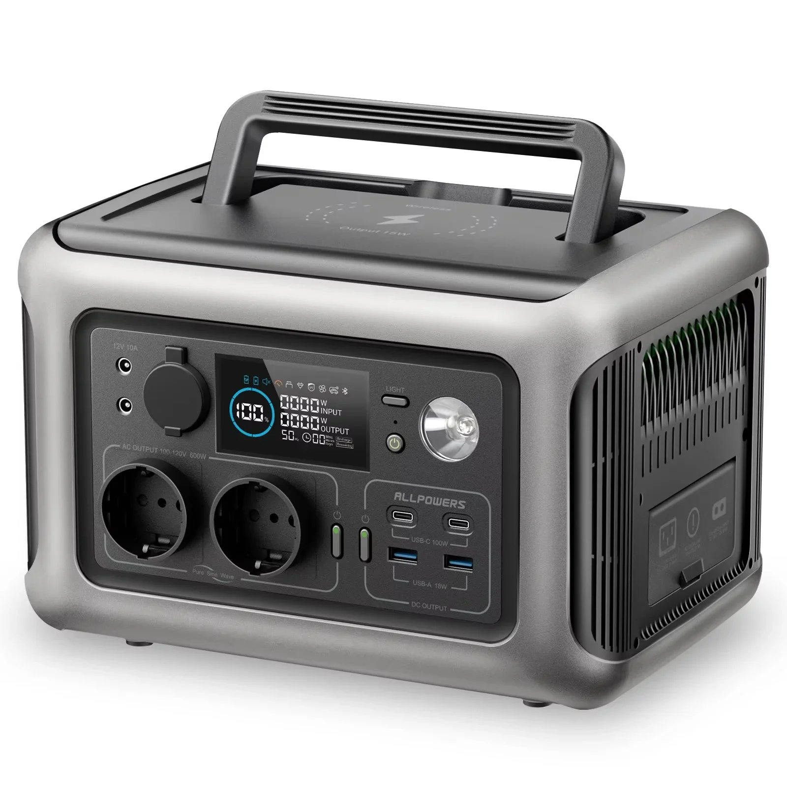 올파워 R600 휴대용 태양광 발전기 299Wh 600W 파워스테이션 AC 콘센트 포함 L... - 5