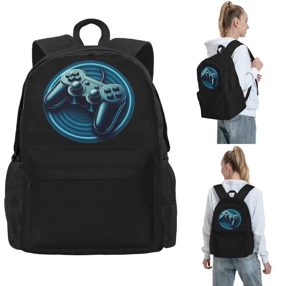 

Gaming Nostalgia Wired Controller Badge Backpack Hot Sale Daypack Large Capacity BookBag School Bag Shoulder Bags for Men Women