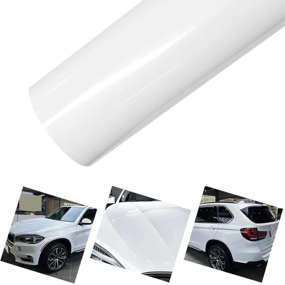 

Glossy Pearl White PET Car Wrapping Vinyl Film Foil Sticker Sheet Vehicle Decal Car Wrap Foil Auto Decor Sticker Air Bubble Free