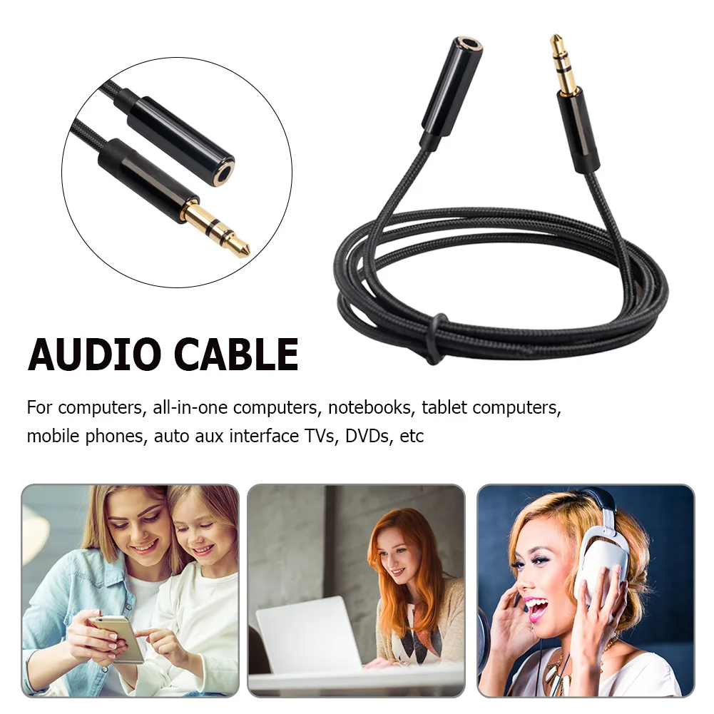 0.5m/1m/1.8m/3m/5m Audio Extension Cable Male to Female Stereo Earphone Aux Cord Extender for Computer Car Earphone Speaker