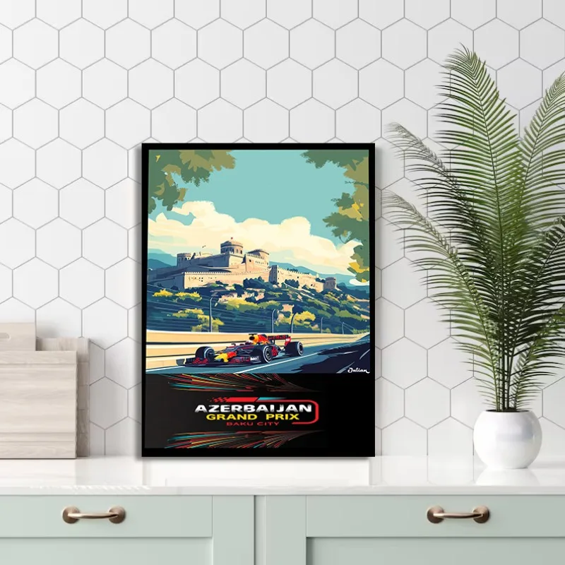 Grand Prix Formula One F1 Series Poster Print Canvas Art Pictures Home for Living Room and Bedroom Wall Decor Frameless Painting