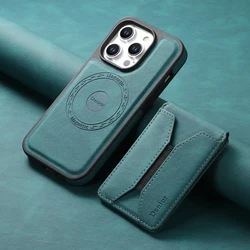 Luxury Leather Wallet Phone Case for iPhone 12 13 14 15 16 Pro Max Magnetic Card Bag Kickstand Holder PU Wallet Cover Magsafe