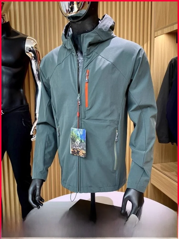 

Outdoor Men's Jaet Breathable Elastic Waterproof Spring Autumn Stand Fit Zipper Closure Nylon Polyester Blend Youth Faion