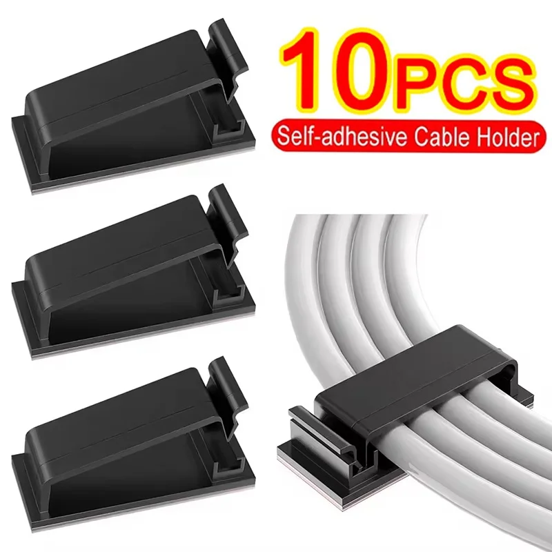 10Pcs Cable Clips Wire Organizer For Earphones Charger Data Line Harness Clamp Management Buckle Home Office Table Accessories