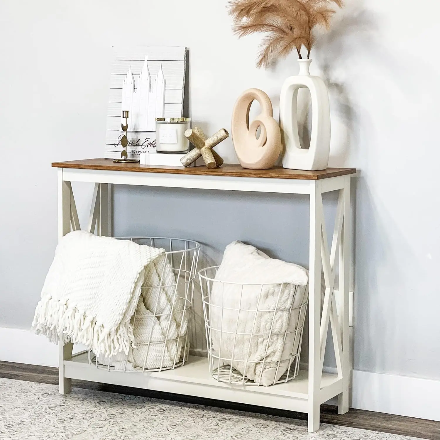 PHI VILLA Console Tables for Entryway - Narrow Sofa Tables for Living Room, Entryway Table