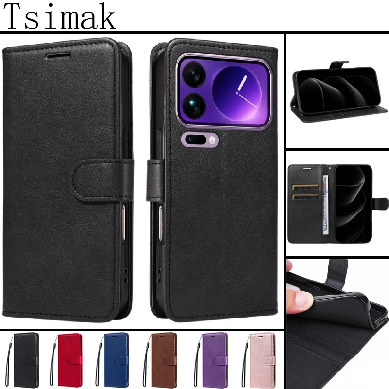 Flip Wallet Case For Xiaomi 15 17 Ultra 14 13 12 11 Lite Mi 