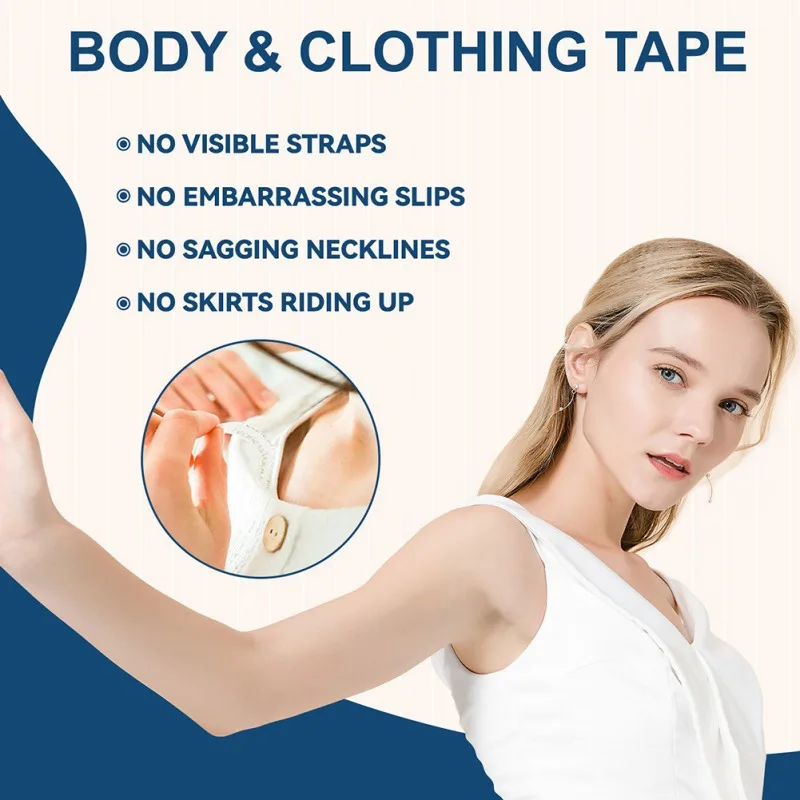 Double Sided Tape Strong Tape for All Skin Tones And Fabric Fearless Tape  for Womens Fashion Clothing And Body