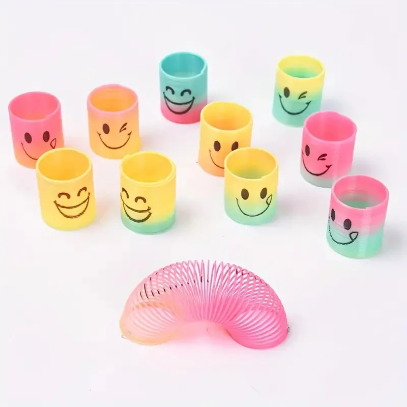 5/30개 무지개색 원형 재미있는 마법 장난감 미니 스프링 대량 손가락 장난감 파티 선물 카니발 상품 어린이 남아 여아용