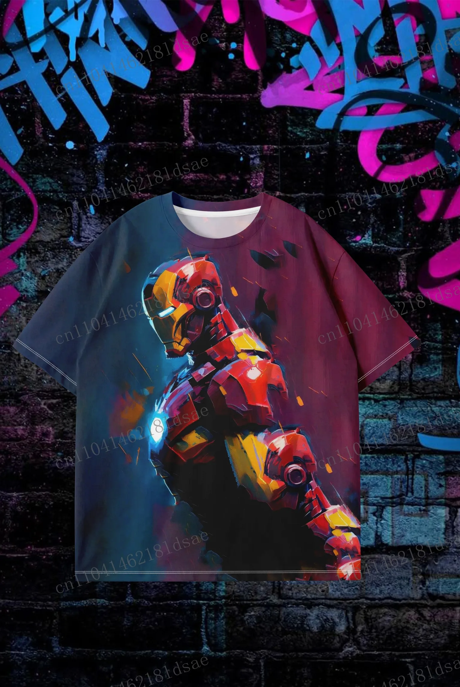 Ropa de verano CALIENTE Camiseta estampada 3d Iron Man COSPLAY deportes para dormir al aire libre poliéster hombres y mujeres Adultos y niños Y2K