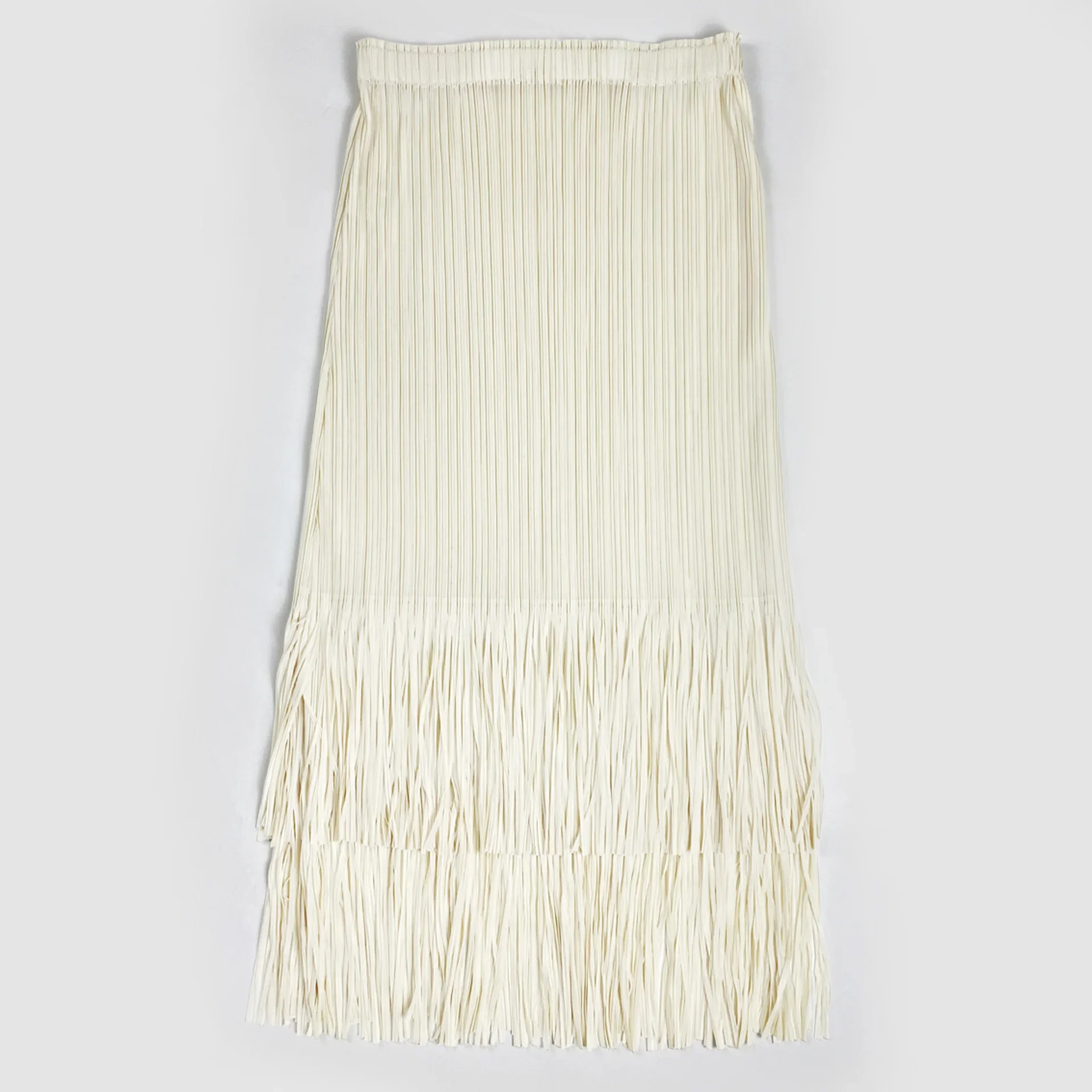 

Miyake 2024 Summer New Pleated Fringed A-shaped Skirt Medium and Long Commuter Design Sense Niche High Waist Skirt Women Maxi