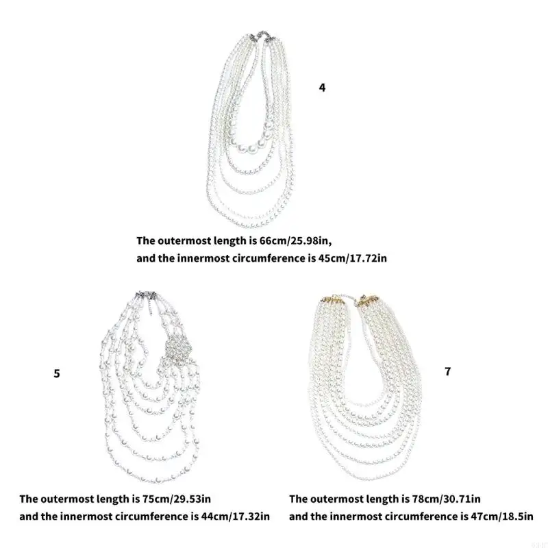 634c Funcola per perle e orecchini set Women's Funls Pearls a strati e Collezione