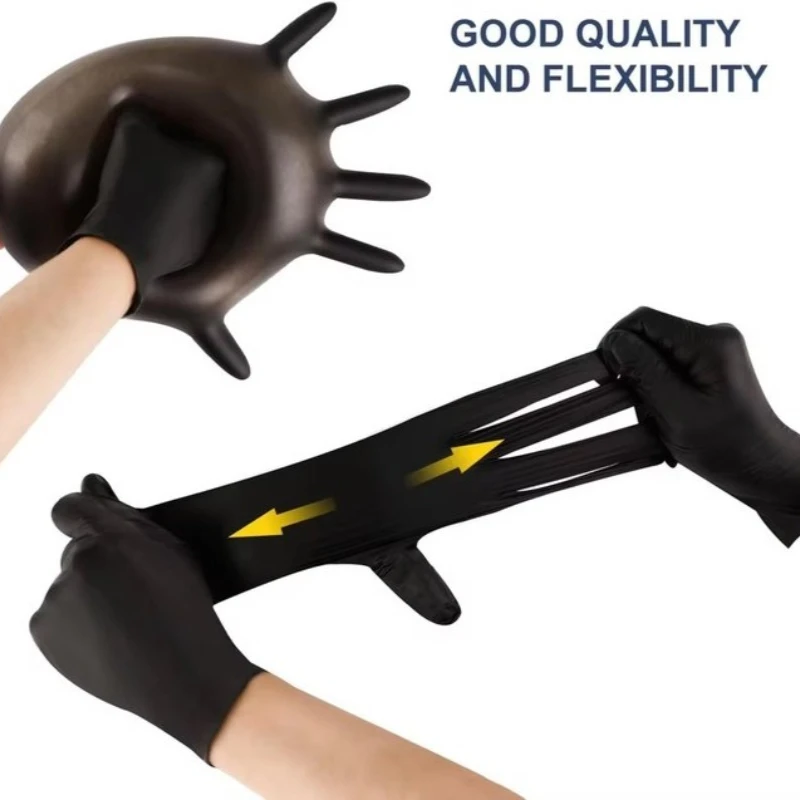 10-100 قطعة قفاز مطاطي للاستعمال مرة واحدة أسود اللاتكس الحرة قفازات PVC قفازات تنظيف المطبخ المنزلية للطبخ الوشم صبغة شعر