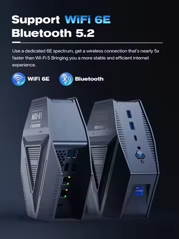 Gaming Mini PC Intel Core i9 12900HK WIFI6 Type-C HD DP 2*DDR4 NVMe Desktop Office/Home Computer 4*USB3.2 2*2.5G LAN Windows11