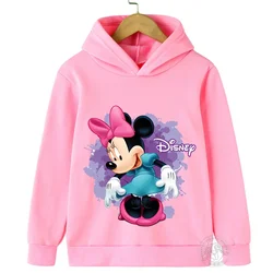 Mickey Mouse Hoodies Disney Minnie Mouse Girls Kids Sweatshirt Spring Baby Boy Clothes Tops Cute Children Spring Pullover Coat