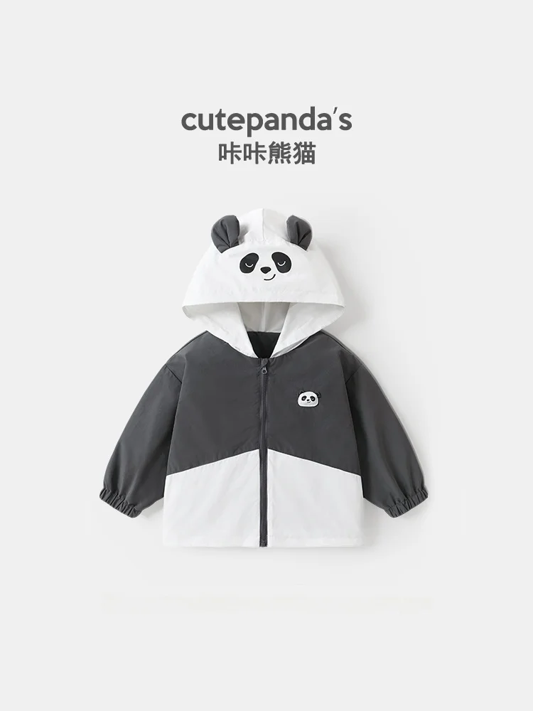 cartoon-panda-baby-clothes-spring-autumn-hooded-jaet-children's-top-for-boys-and-girls-kids'-outwear-casual-sle-polyester