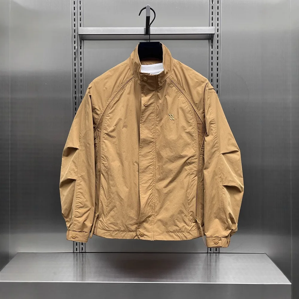 

Autumn New Fashion Men’s Solid Color Casual Daily Loose Trendy Simple Basic Stand Collar Long Sleeve Jackets Male Coats Clothes