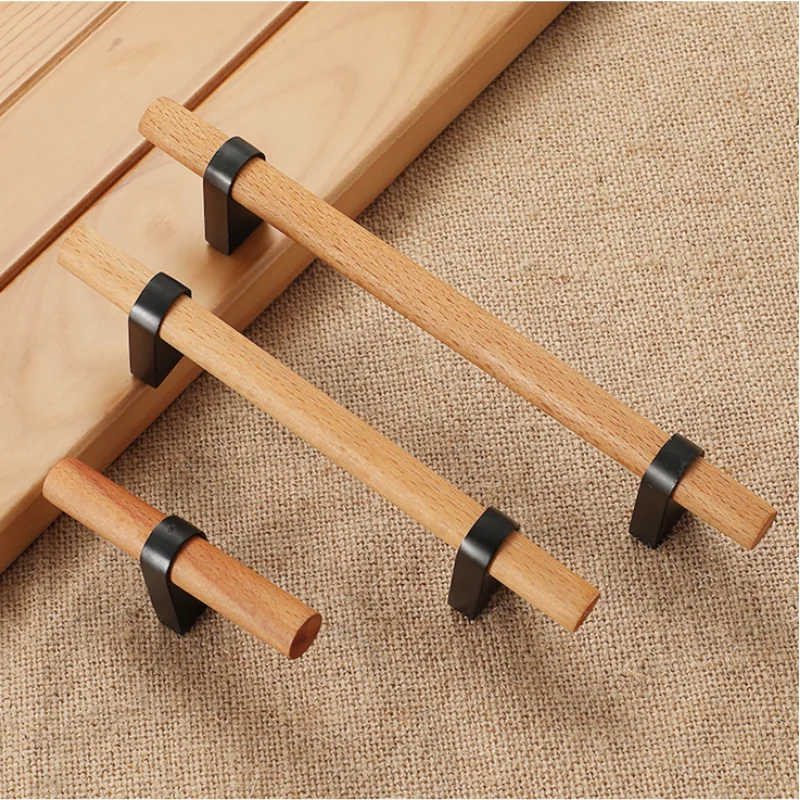 Wood Furniture Handle Cabinet Handles furniture accessory  Drawer Knobs Kitchen Handle Natural for furniture Pulls