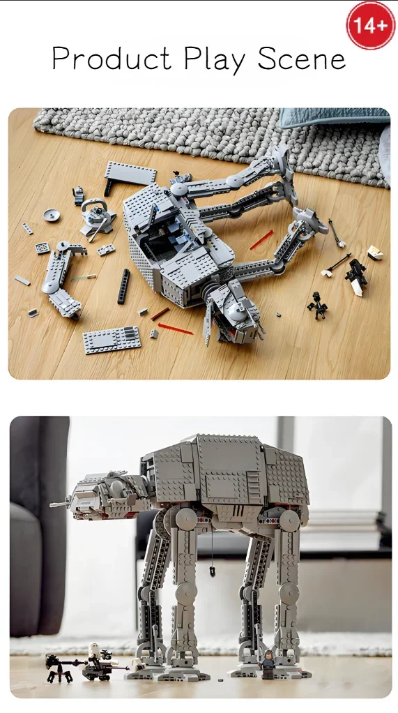 متوفر في المخزون 1267pcsHoth Battle AT-AT الثلج الجيش الاعتداء دراجة نارية المشاة نموذج 75288 اللبنات هدية عيد ميلاد #4