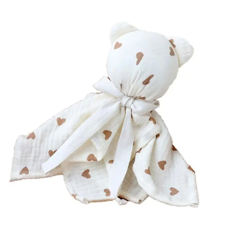 

U13F Infants Soothing Blanket with Lovely Animal Charm, Cotton Pacify Doll Toy Soft & Comfortable Appease Towel for Baby