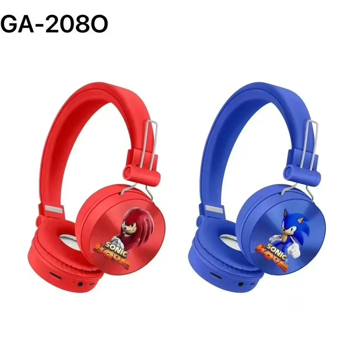 Sonic The Hedgehog Head-mounted Bluetooth Headset Anime Figure Sonic Surround Sound Stereo Foldable Earphones Laptop Earphones