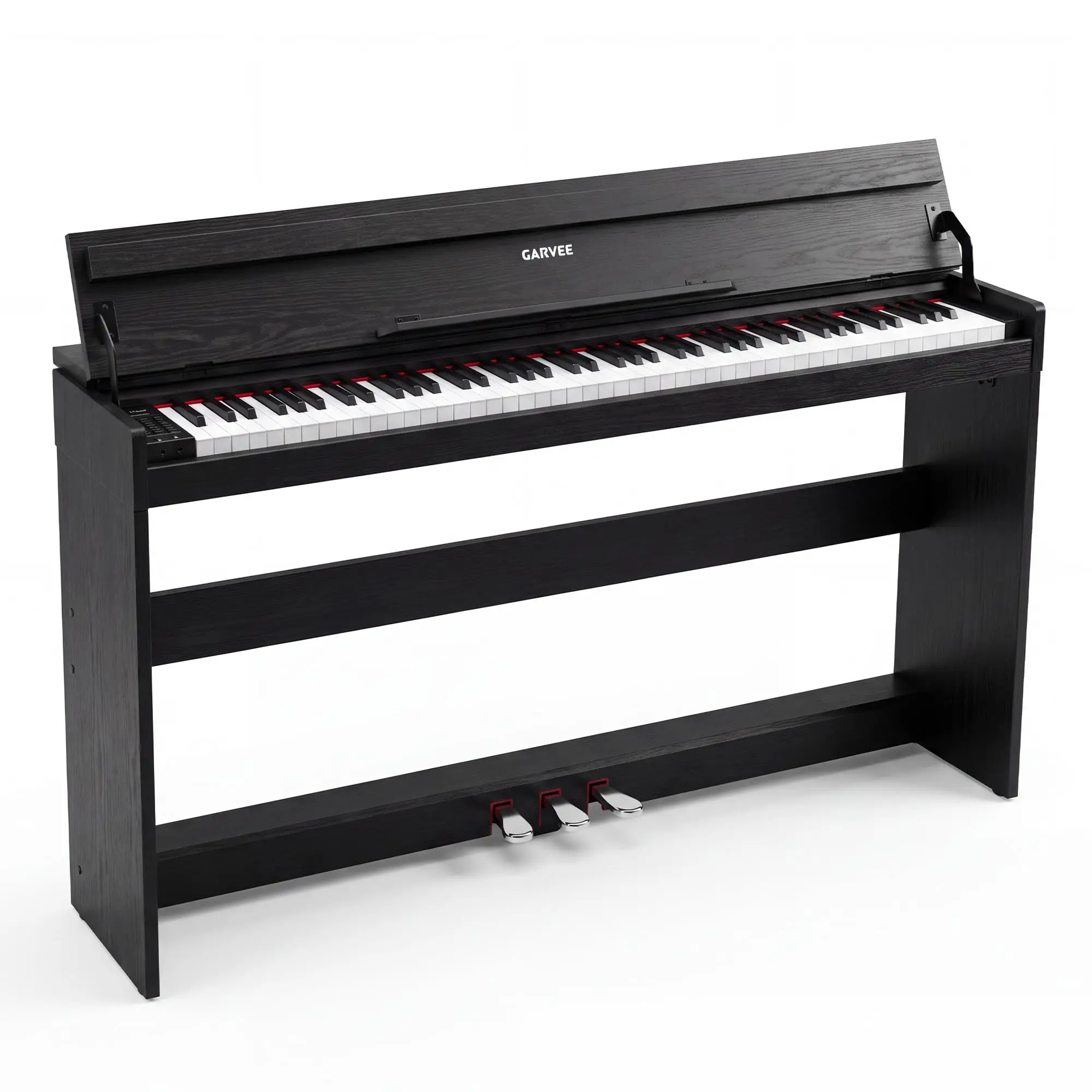 88 Key Weighted Digital Piano With 3 Pedals, Black Upright Home Keyboard For Beginners, Students, Lessons, Music Practice And Study