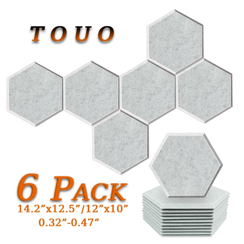 

TOUO Acoustic Panels Studio Door Noise Absorbing Soundproof Wall Panel 6 Pcs Home acoustic copopren Sound absorbing material