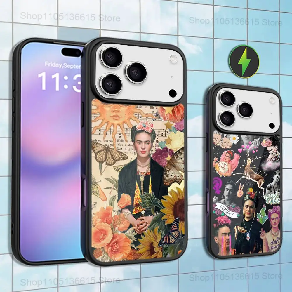 

Art F-Frida K-Kahlo Case For iPhone 16,15,17,14,13,12,11,Pro,Max,Plus,Mini,Magsafe,Magnetic Wireless Charging Case