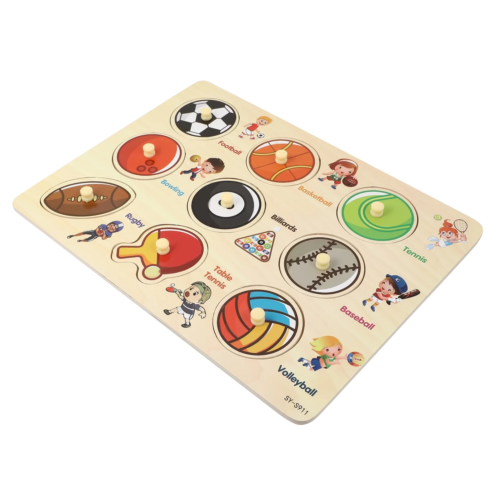 1 set 1 Set Wooden Puzzle For Kids Shape Color Matching Educational Portable Wood Jigsaw Cartoon Puzzle Board Game Playset