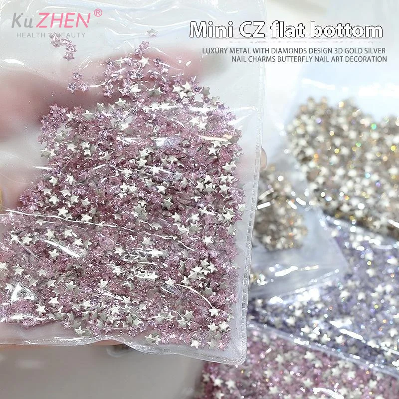 50 pièces strass décoration d'ongle étoile à fond plat Zircon strass ongles bricolage manucure articles décoratifs accessoires breloque d'ongle