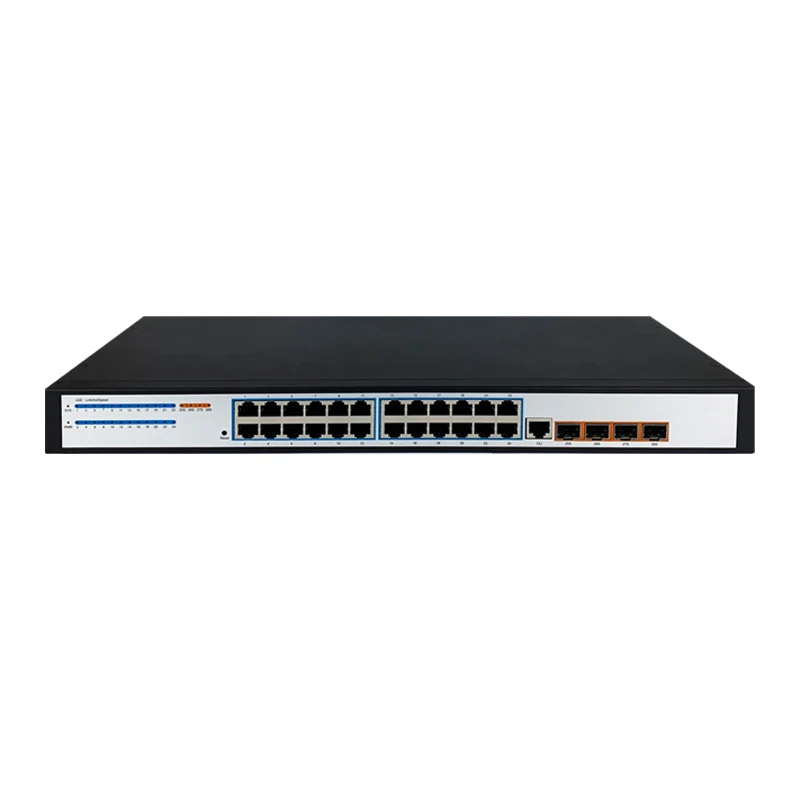 JT-COM L3 managed type, 4 Gigabit SFP optical ports + 24 Gigabit RJ45 electrical ports