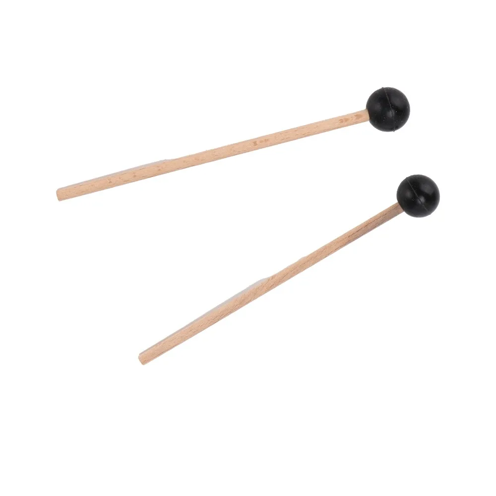 4Pcs Wood Handle​ Drumstick Rubber Head​ 5.83 Inch ​Silicone Head​ ​Xylophone Mallets​ Black & White Percussion Accessories​