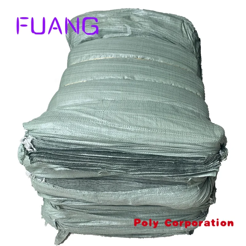 Custom  Cheaper recycle pp woven sand sack green garbage pp woven bag for packing Rice husk