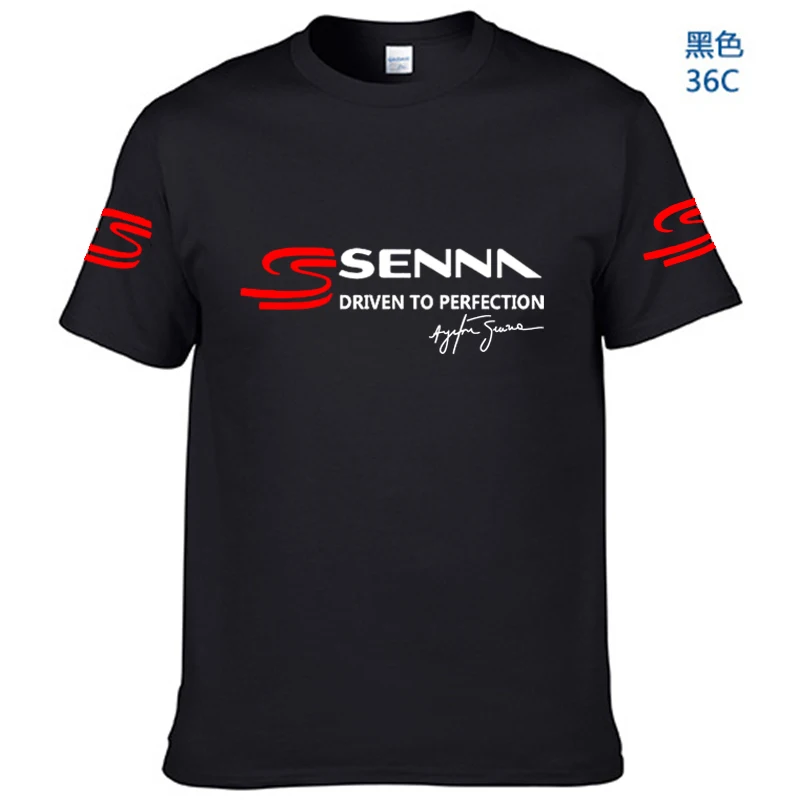 100% Cotton Men\'s T Shirt Ayrton Senna Print oversized T shirt Harajuku custom T-shirt short sleeve POLO shirt golf shirt top