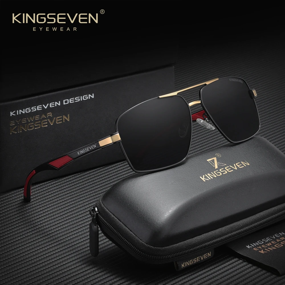 

KINGSEVEN Brand Fashion Men's Polarized Sunglasses Women UV400 Aluminum Frame Driving Fishing Eyewear