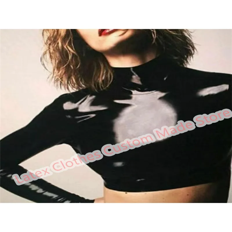 

Handmade Latex Top Rubber Suit Sexy Lingerie for Women Cosplay Costumes Long Sleeve