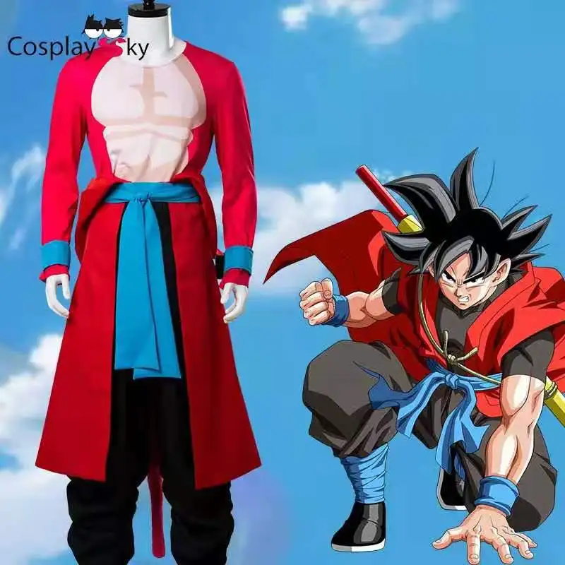 Anime Dragon Ball Heroes Xeno Goku Cosplay Outfit Complete Martial Arts Uniform Suit Male Cosplay Costume for Convention Event