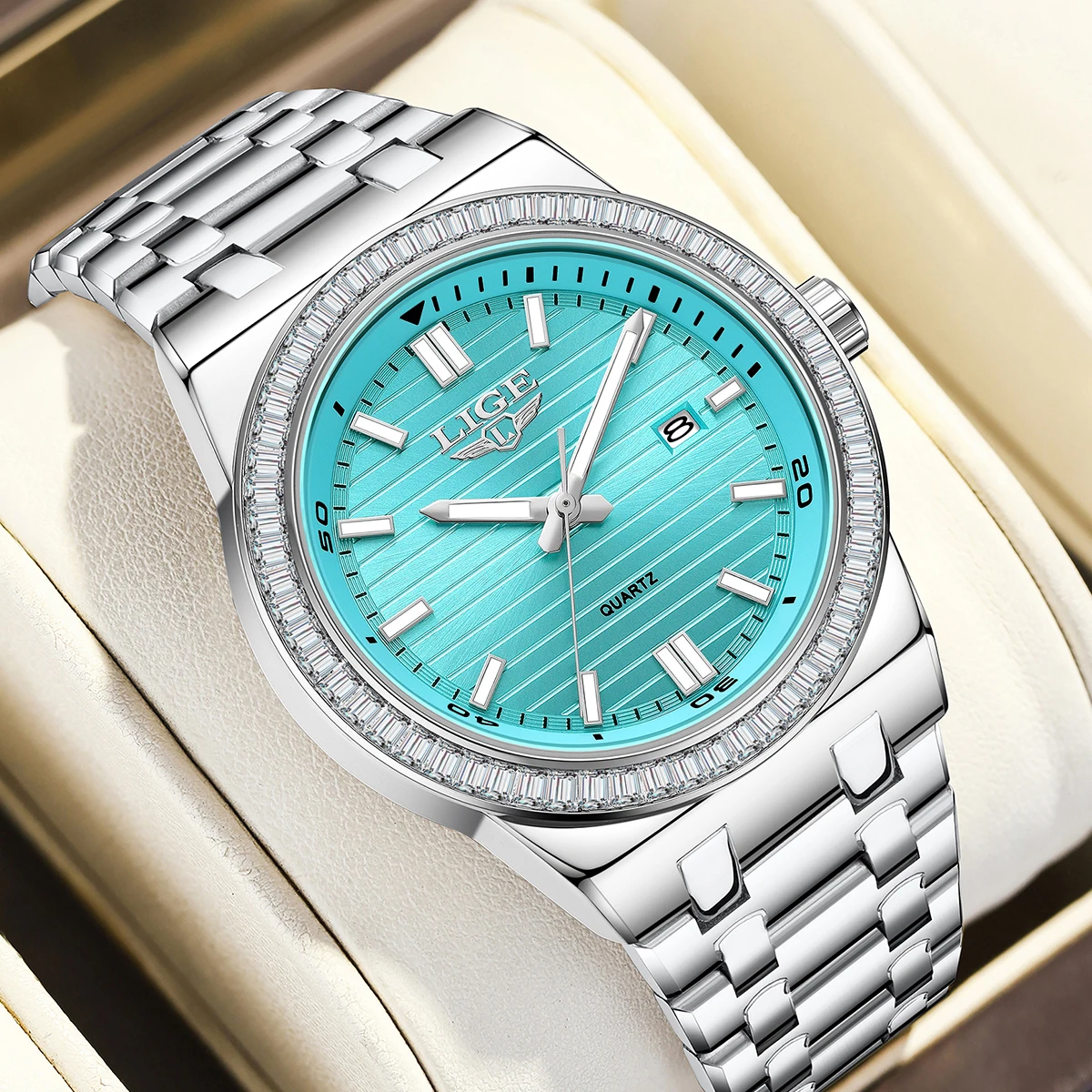 

LIGE Sinple Dial Design Кварцевые наручные часы Деловые роскошные часы со стальным ремешком Дата Водонепроницаемые часы для мужчин Повседневные часы Reloj Hombre