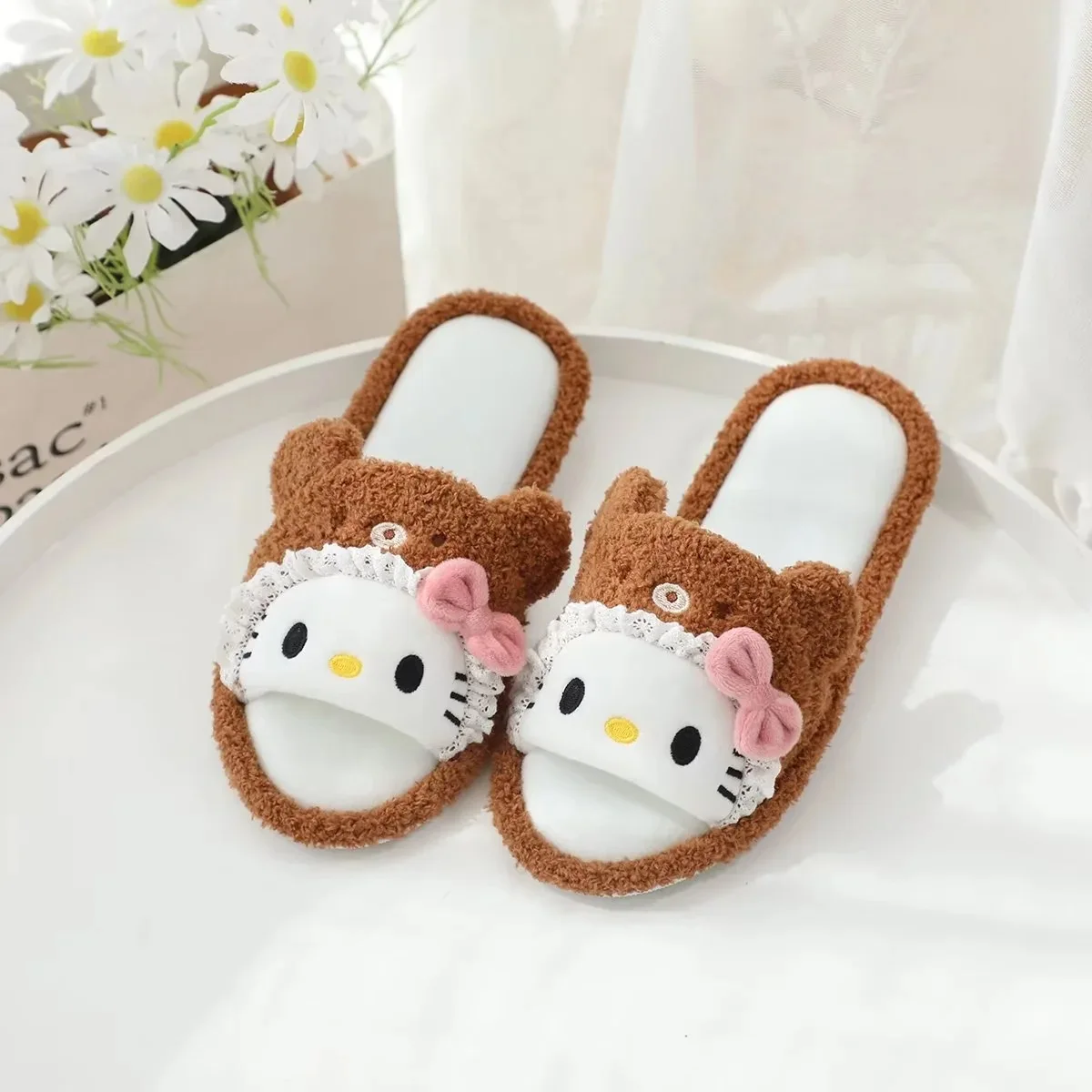 Kawaii Anime Kuromi Pompompurin Sanrio Sweet Non-Slip Slippers Cute Cartoon My Melody Pochacco Comfortable Home Shoes Girls