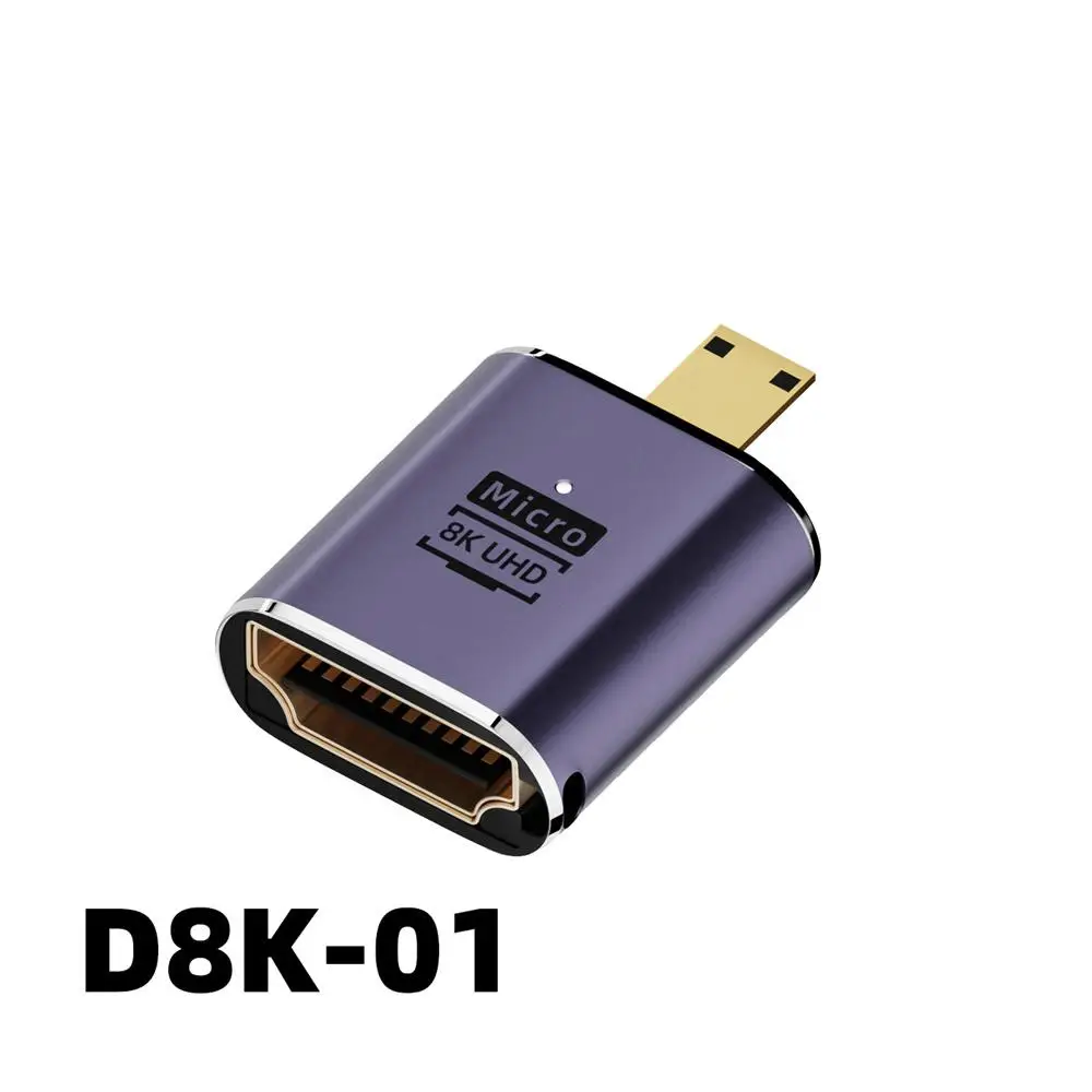 1/2/3PCS Mini HDTV Male to HDMI-compatible 2.1 Female Extension Adapter 360 Degree Angled U-shaped Converter 4K 8K 60Hz