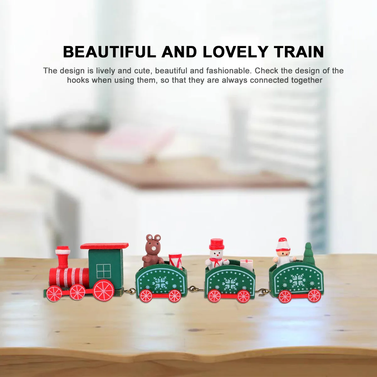 

Wooden Small Train Ornaments Christmas Mini Trains Kids Toy Red Green Color Random Shipped Material Desktop Decor Non