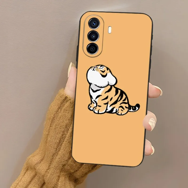 Cartoon Tiger Phone Case Funda For Huawei P30 P40 P50 P10 P20 Lite Mate 40 Pro Plus Psmart Z 6 7 5 Back Cover