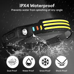 Sensor Headlamp LED Head Flashlight USB Rechargeable Waterproof Headlamp Outdoor Camping Fishing Lantern 10 Lighting Modes