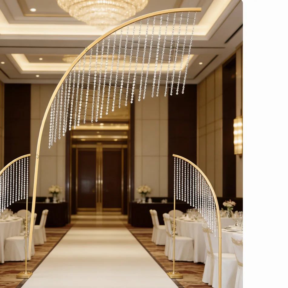 8pcs 290cm Wedding Decoration Set Sparkling Bead Lighting Arch Entrance Party Backdrop Event Decoration Accessories