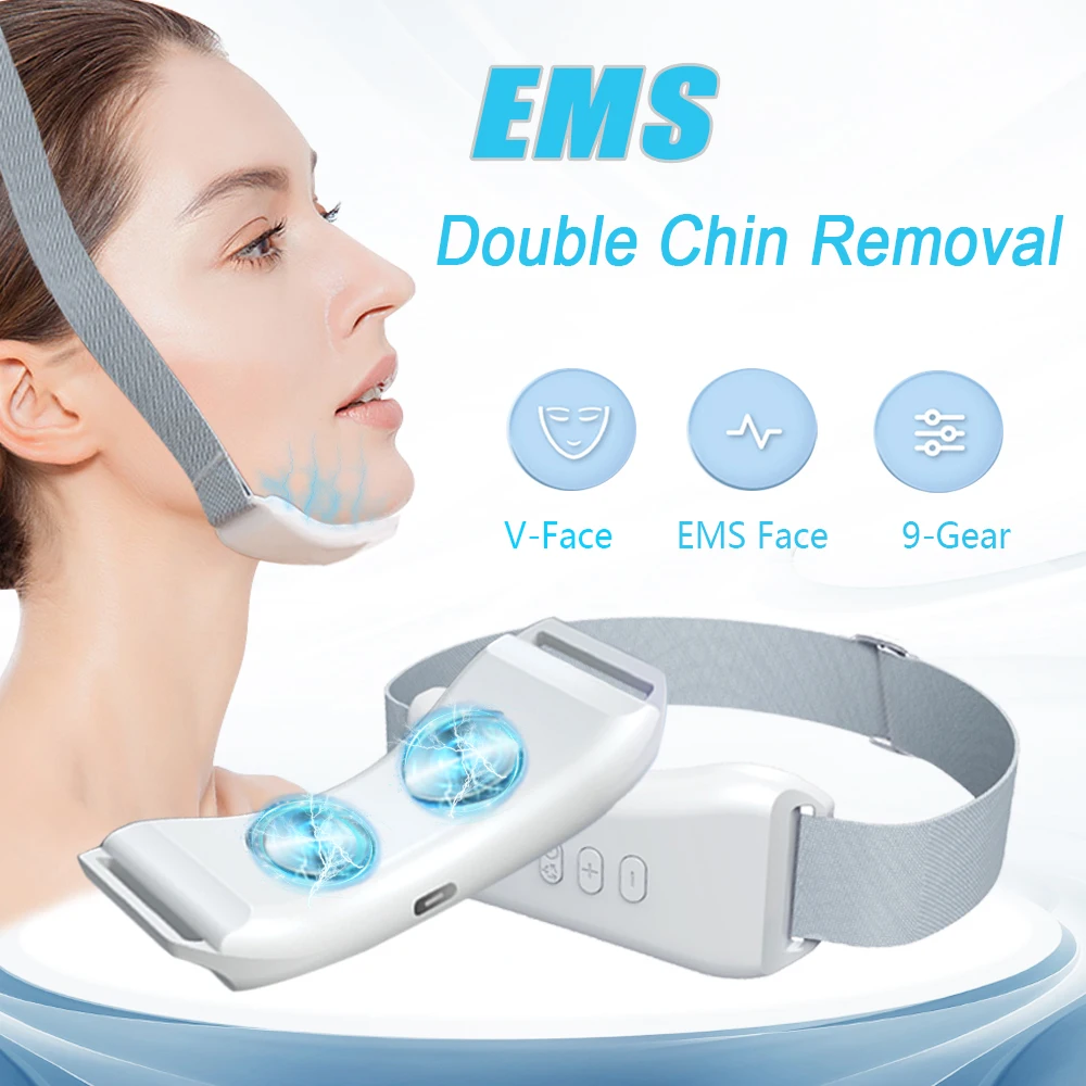 Ems Face Massager V-Face Double Chin Reducer Face Shape Facial Lifting Machine Chin Slimmer Skin Tightening Care Beauty Device