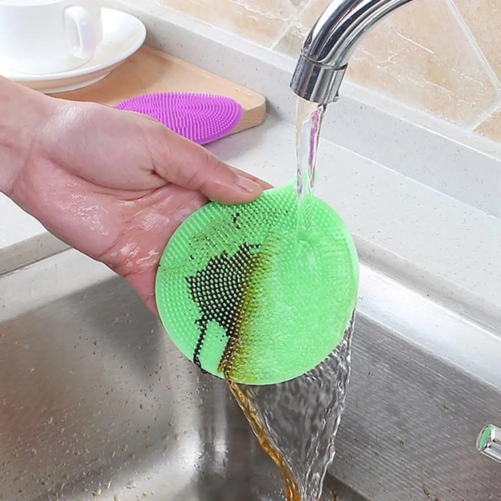 Silicone Cleaning Brushes Soft Silicone Scouring Pad Washing Sponge Dish Bowl Pot Cleaner Washing Tool Kitchen Accessories