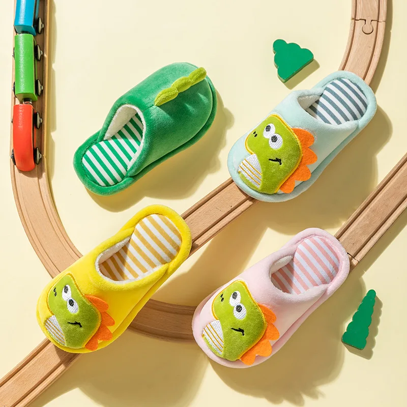 

Children Cotton Slippers Soft Sole Indoor Home Use Girls Boys Small Kids Baby Winter Wool Slippers Non-slip Casual Style