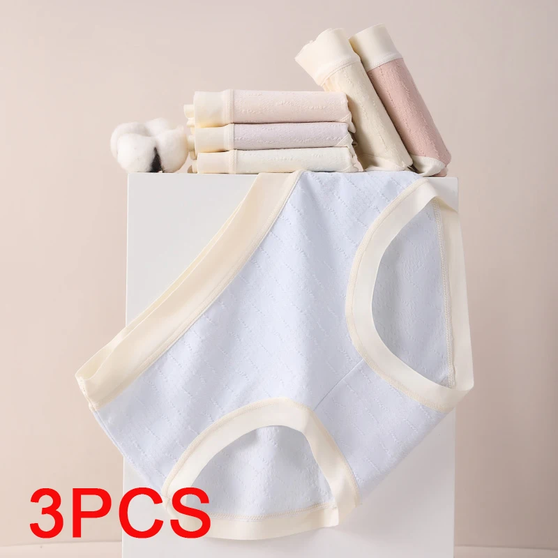 3PCS Sports Triangular Panties Mid-rise Woman Sexy Underware Briefs Cotton Lingerie Buttocks Lifter Women Female Seamless Women