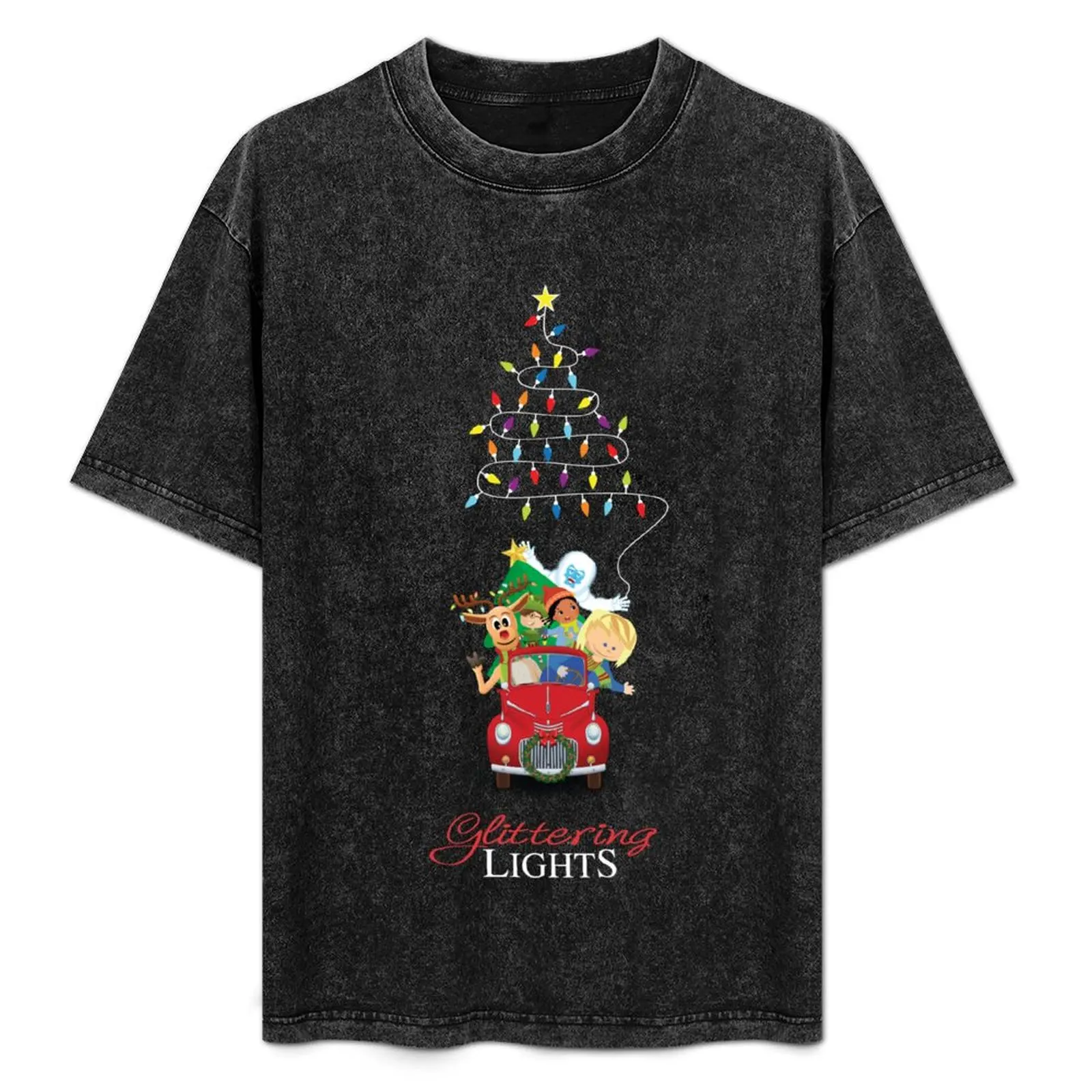 

Classic Christmas Light Tree & Biscuit With Friends T-Shirt vintage t shirts topping plus size men clothing