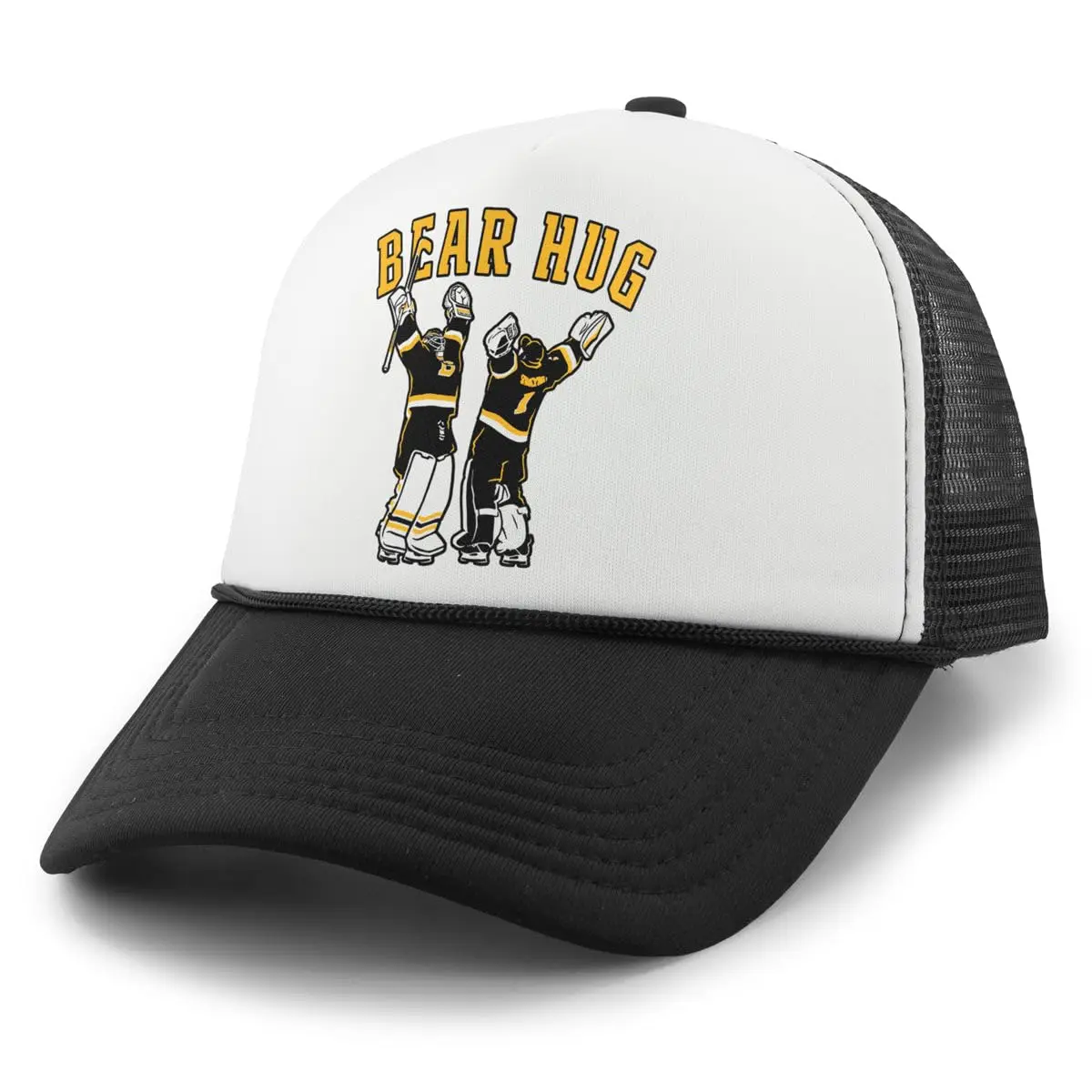 Bear Hug Boston Hockey Foam Trucker Hat Black/White